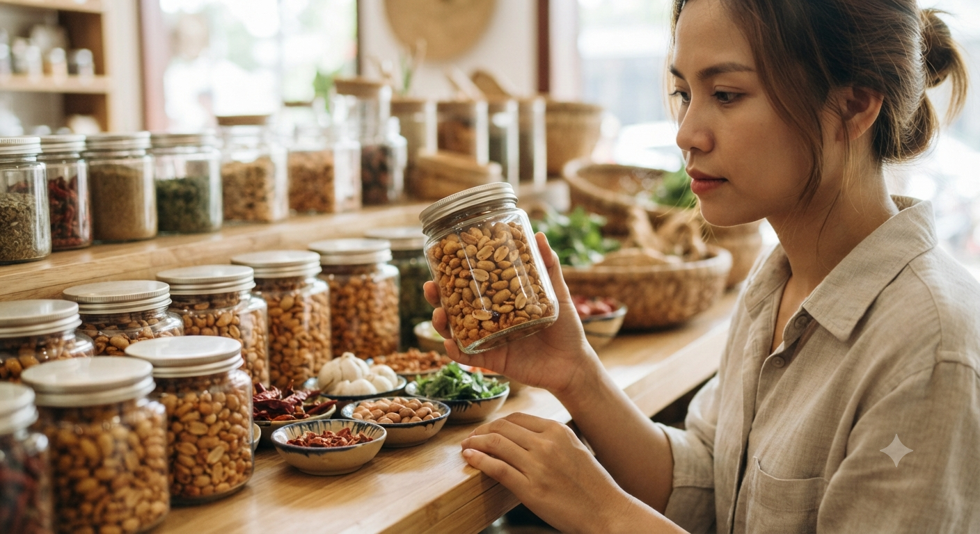 Nên xem xét những yếu tố nào trước khi mua đậu phộng hũ 200g?